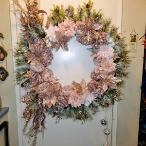 Handmade beautiful holiday wreath.